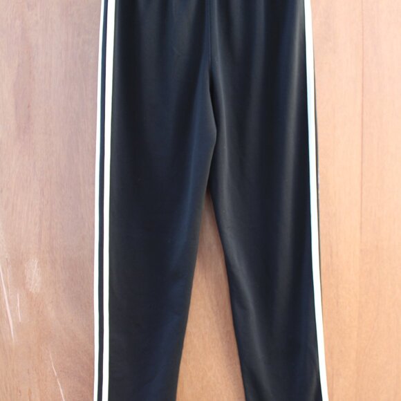 Adidas Boys Joggers Pants Large 14/16 Black with White Stripes Athletic Track - Picture 4 of 4